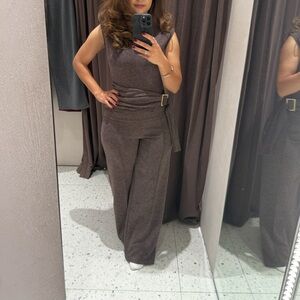 Zara Chocolate Wide Leg 2 piece Set